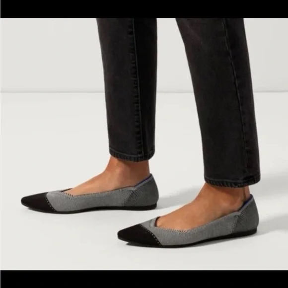 Rothy's Black and White Striped Flats - Picture 2 of 8